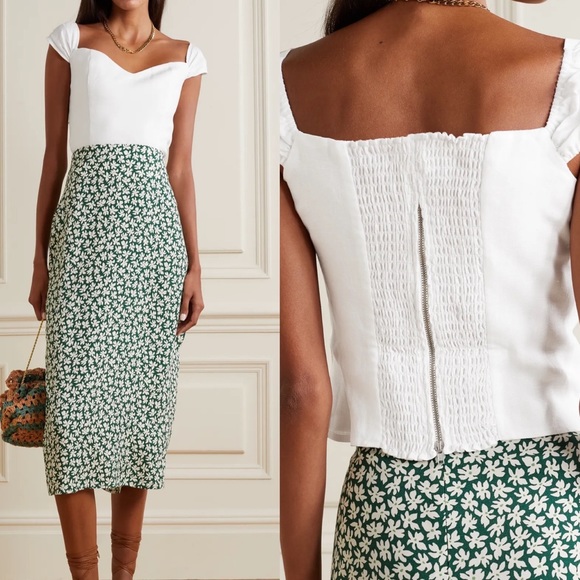 Reformation Tops - NWT Reformation Eden Linen Top In White Size 2
